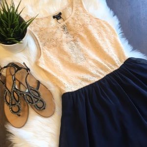 Cute lace cream and blue dress